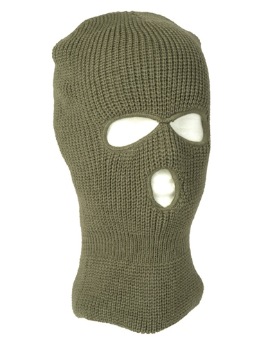 Kopfhaube Balaclava 3-Loch Acryl Oliv