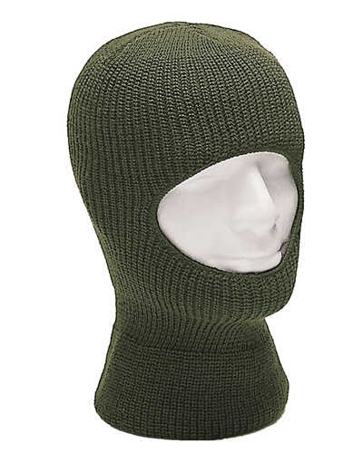 Kopfhaube Balaclava Offen Acryl Oliv