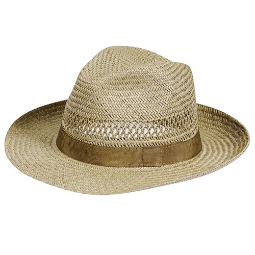 Strohhut Herren m. Band uni Borsalino