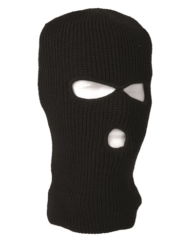 Kopfhaube Balaclava 3-Loch Acryl Schw.