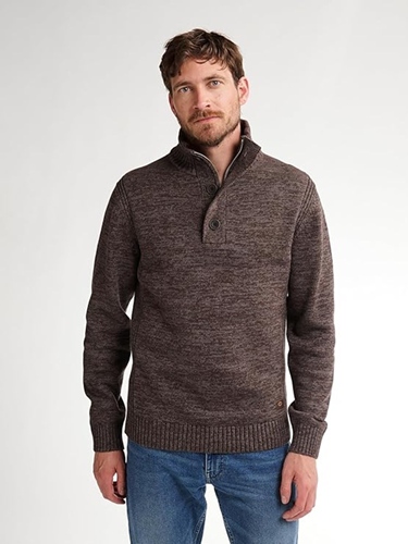 Petrol He Strickpullover Stehkragen